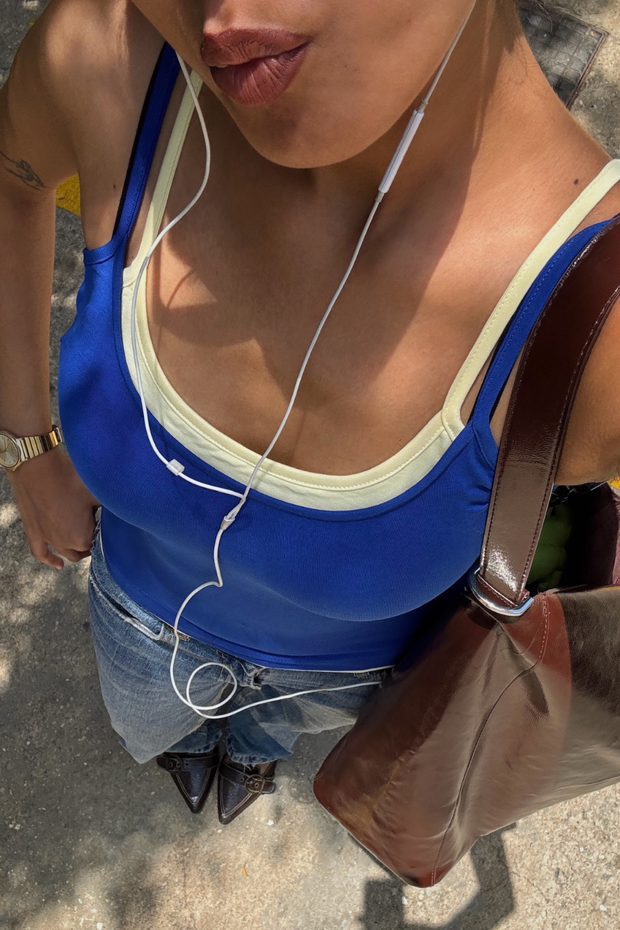 Double Scoop Tank - Cobalt Blue alternate view
