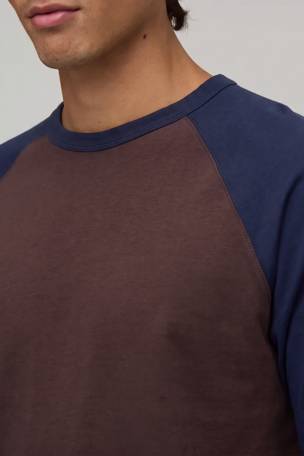 Long Sleeve Raglan - Brown and Navy