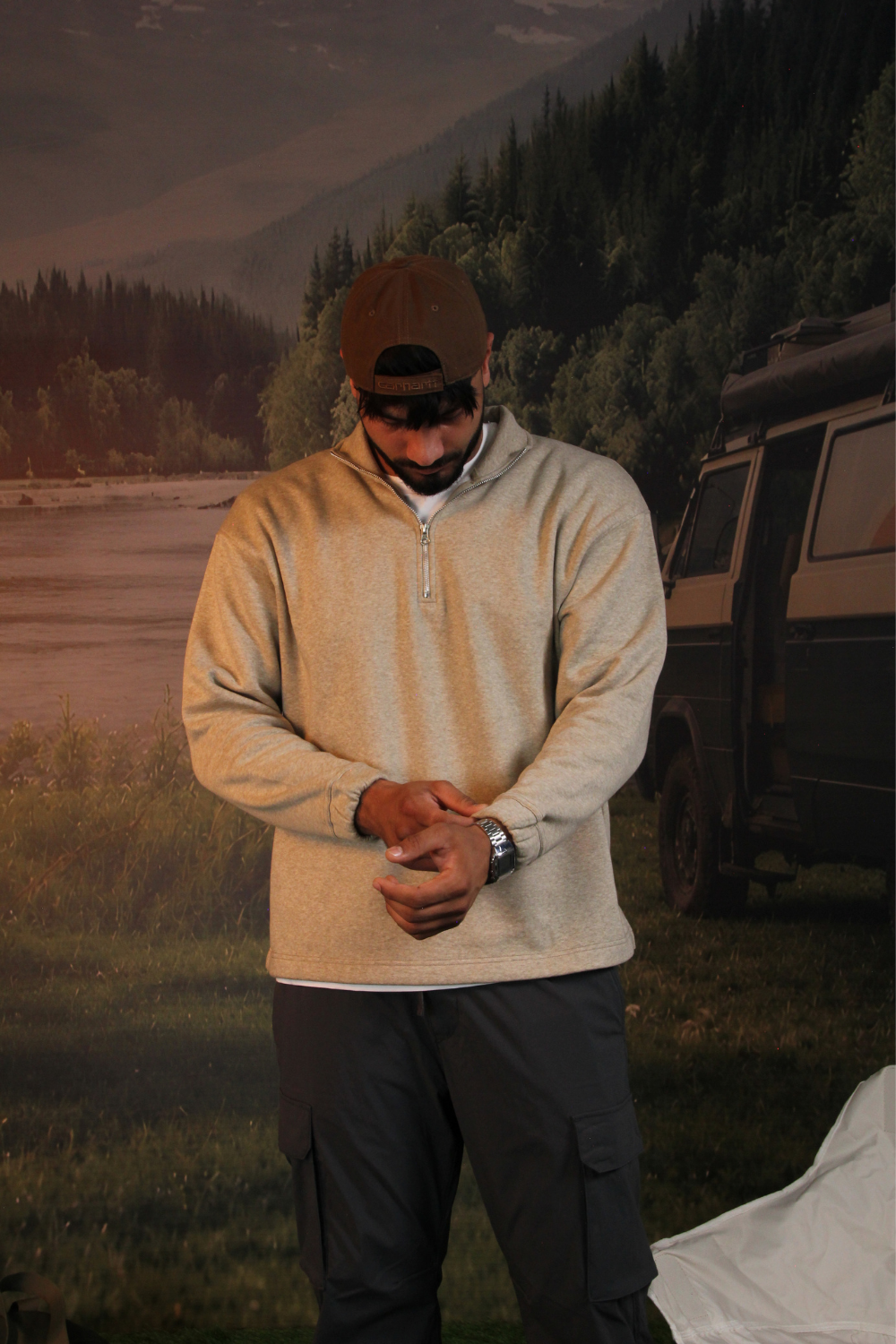 Oatmeal Marl Quarter Zipper