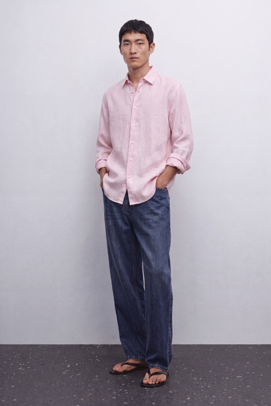 Sunday Sky Linen Shirt - Pink alternate view