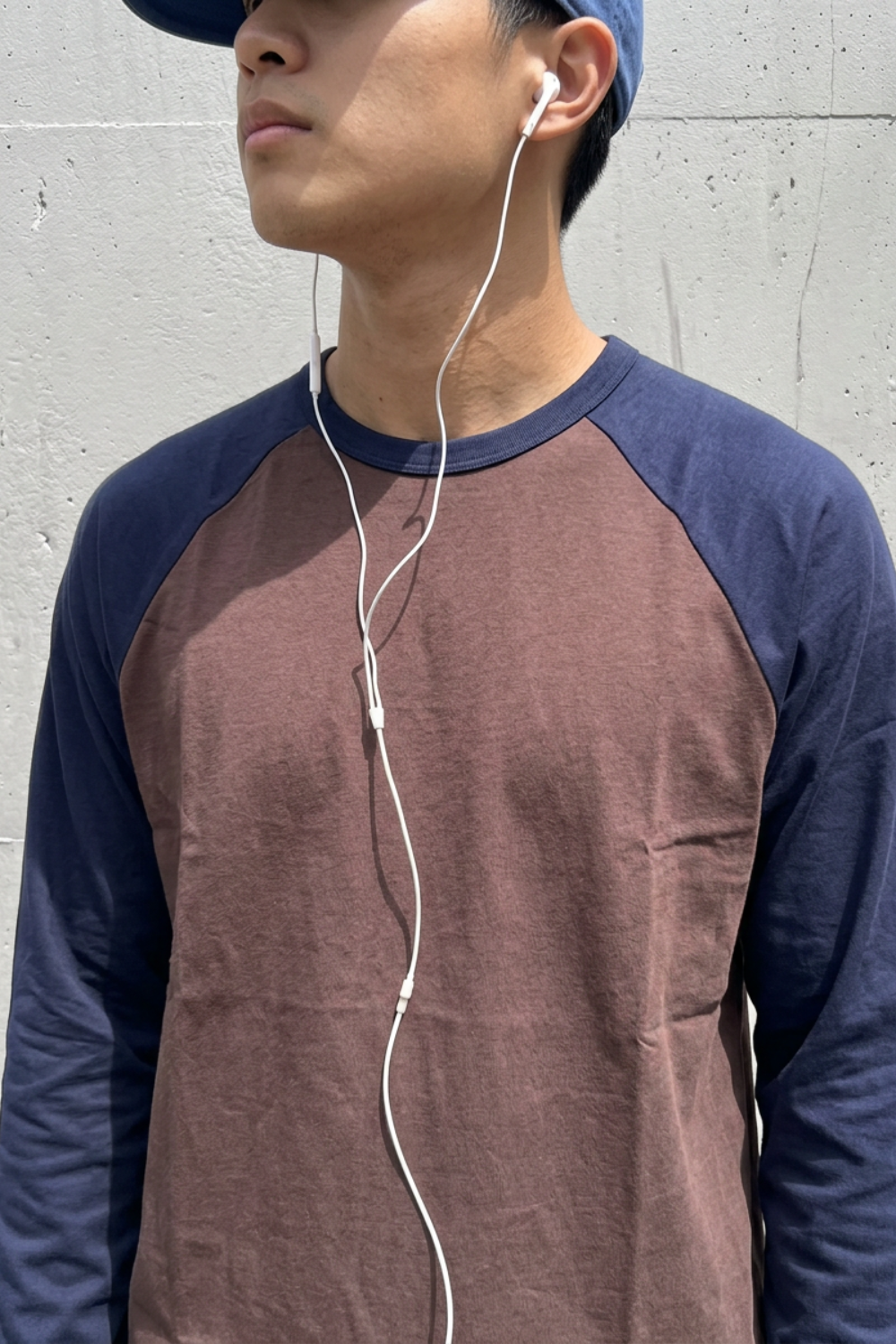 Long Sleeve Raglan - Brown and Navy