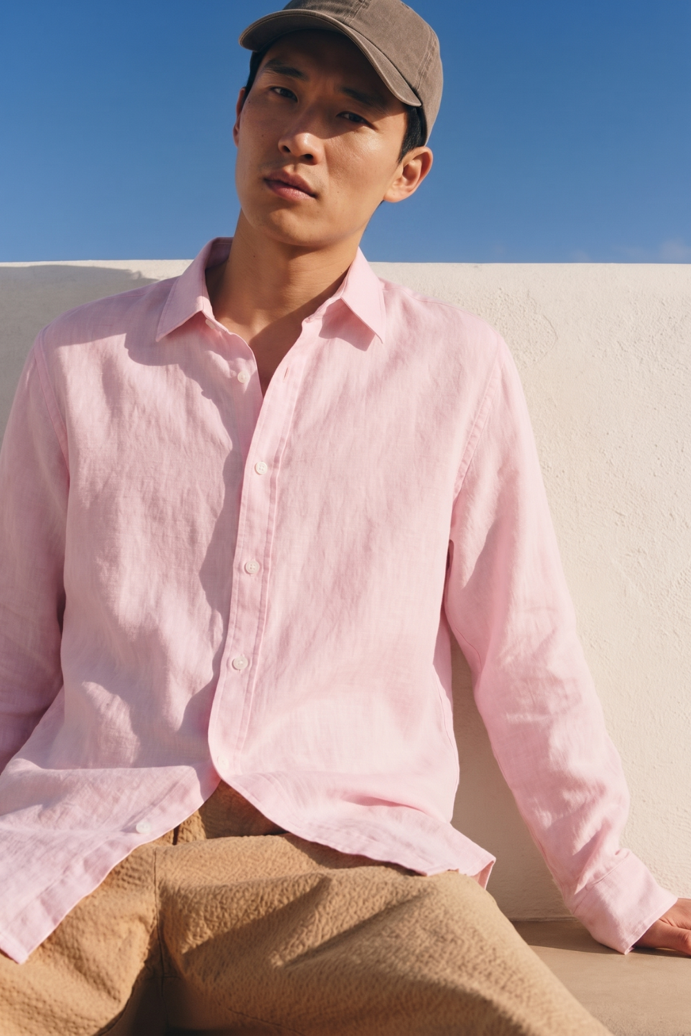 Sunday Sky Linen Shirt - Pink