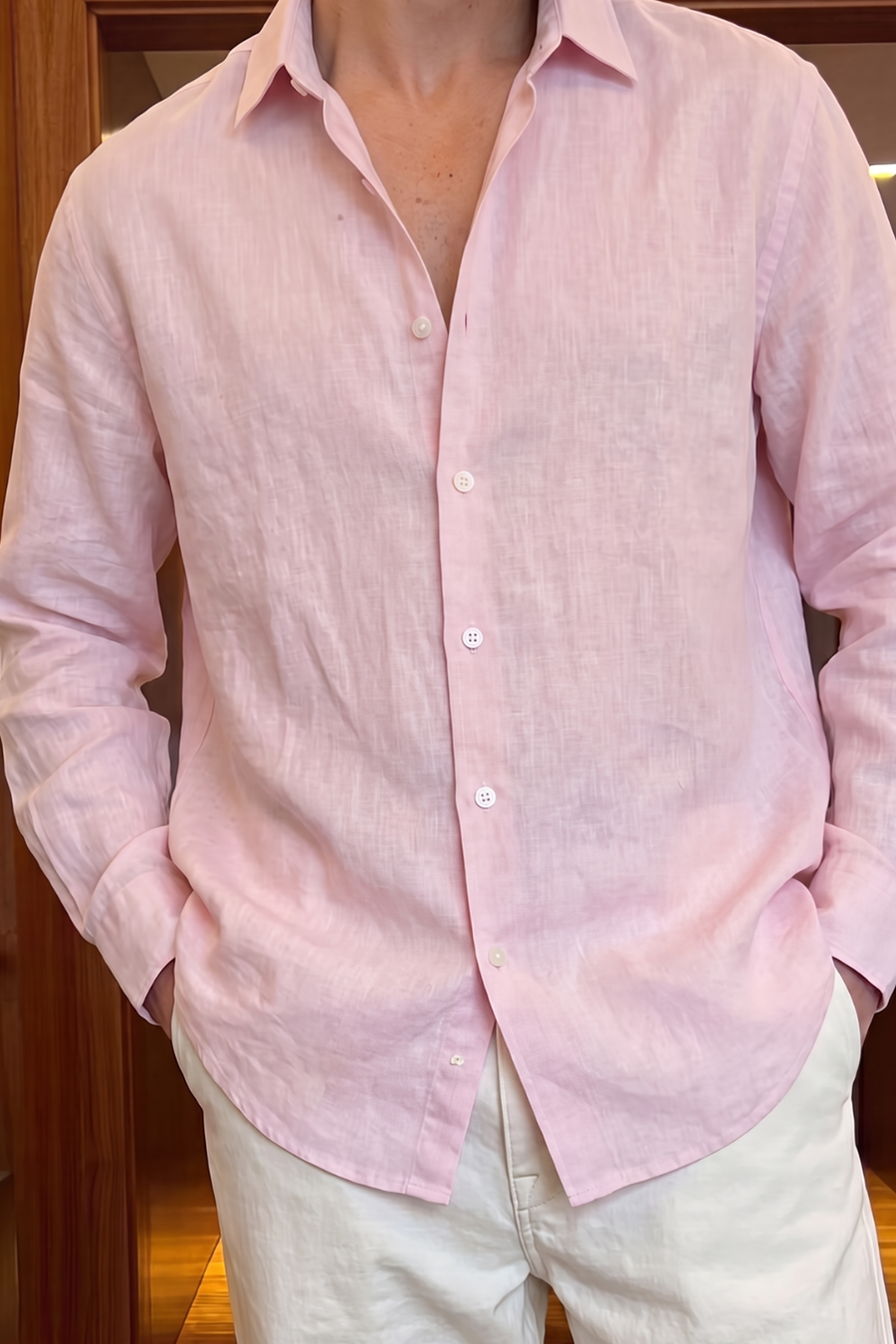 Sunday Sky Linen Shirt - Pink