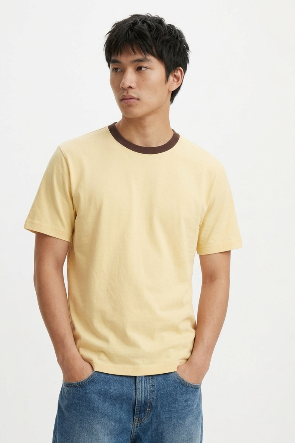 Sun and Surf Tee - Brown Rib