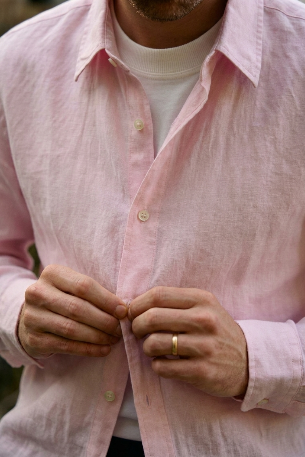 Sunday Sky Linen Shirt - Pink