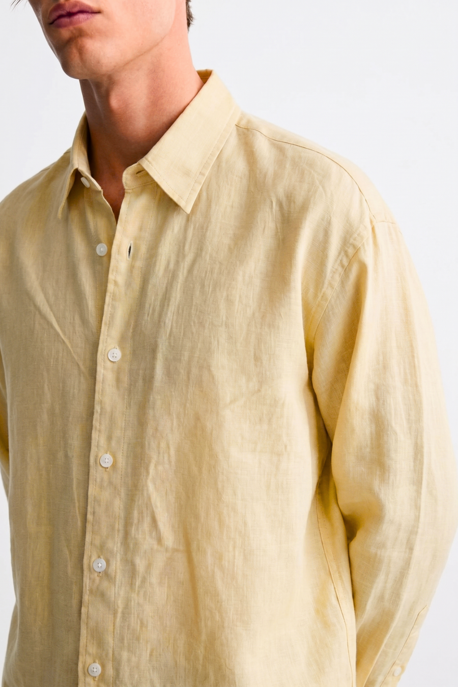 Sunday Sky Linen Shirt - Butter Yellow alternate view
