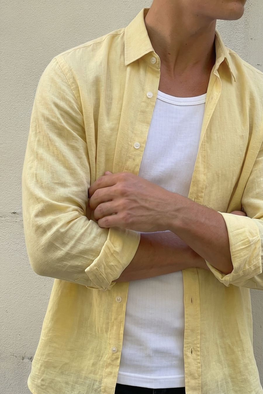Sunday Sky Linen Shirt - Butter Yellow