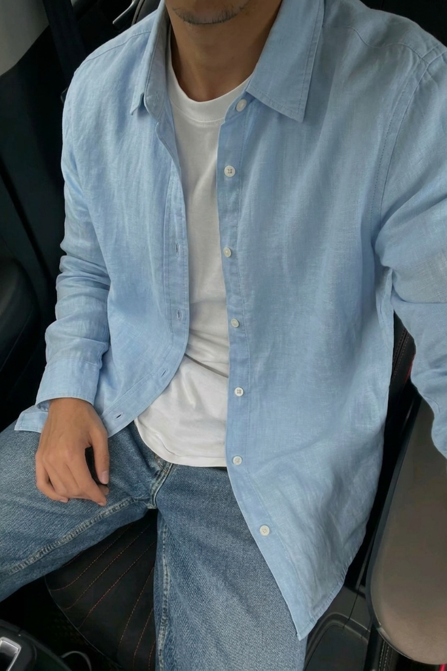 Sunday Sky Linen Shirt - Sky Blue