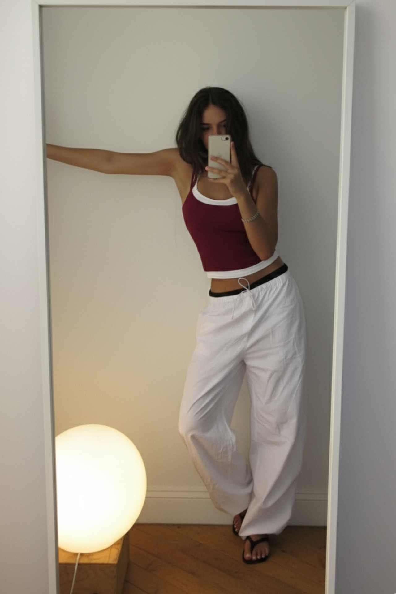 Double Scoop Tank - Maroon and White