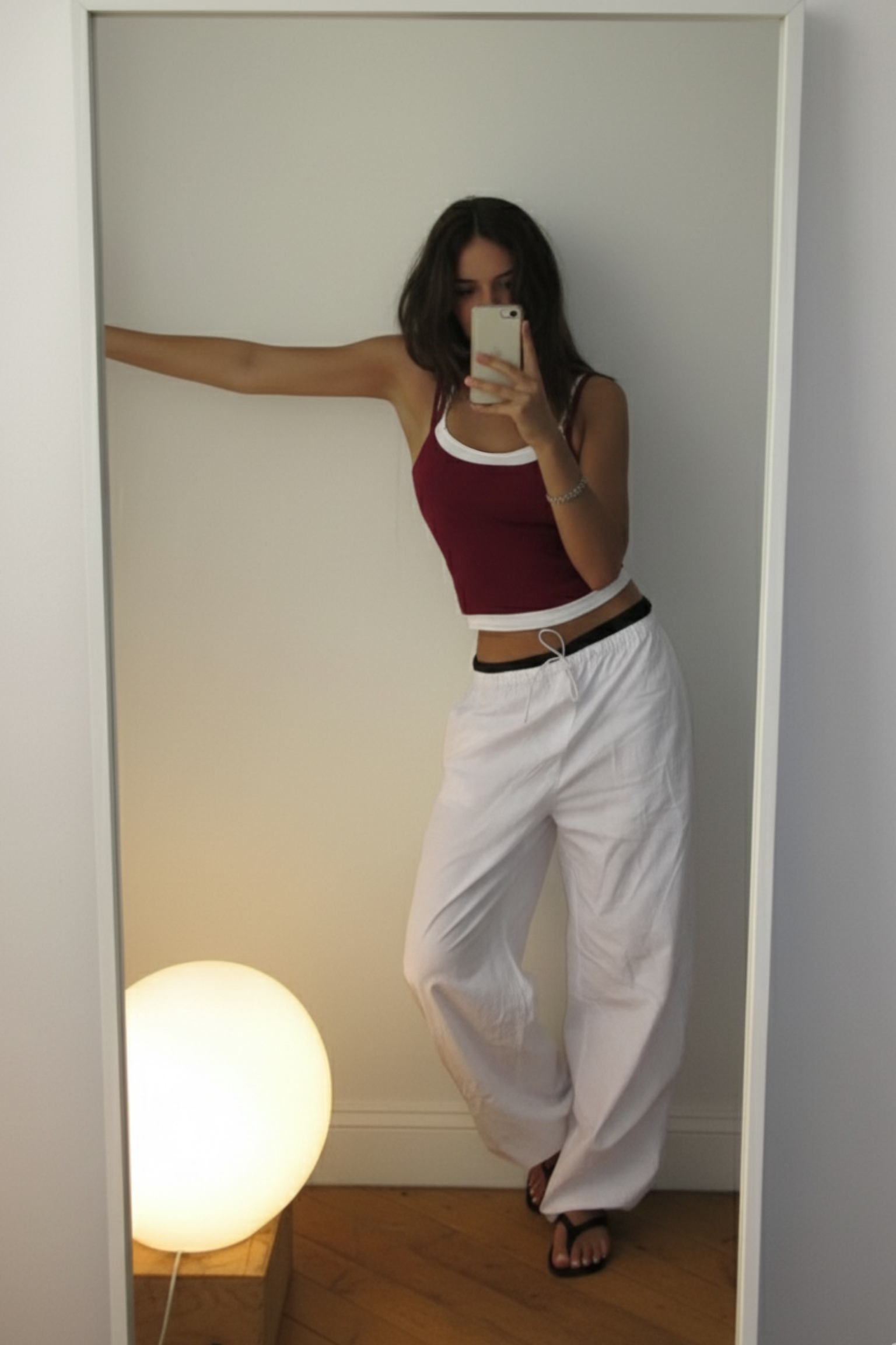 Double Scoop Tank - Maroon and White