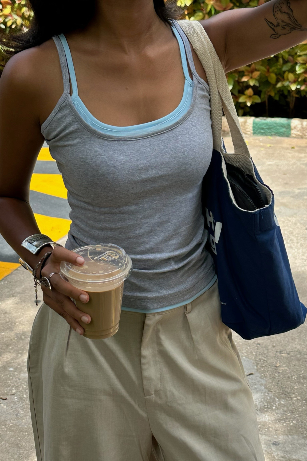 Double Scoop Tank - Grey & Blue