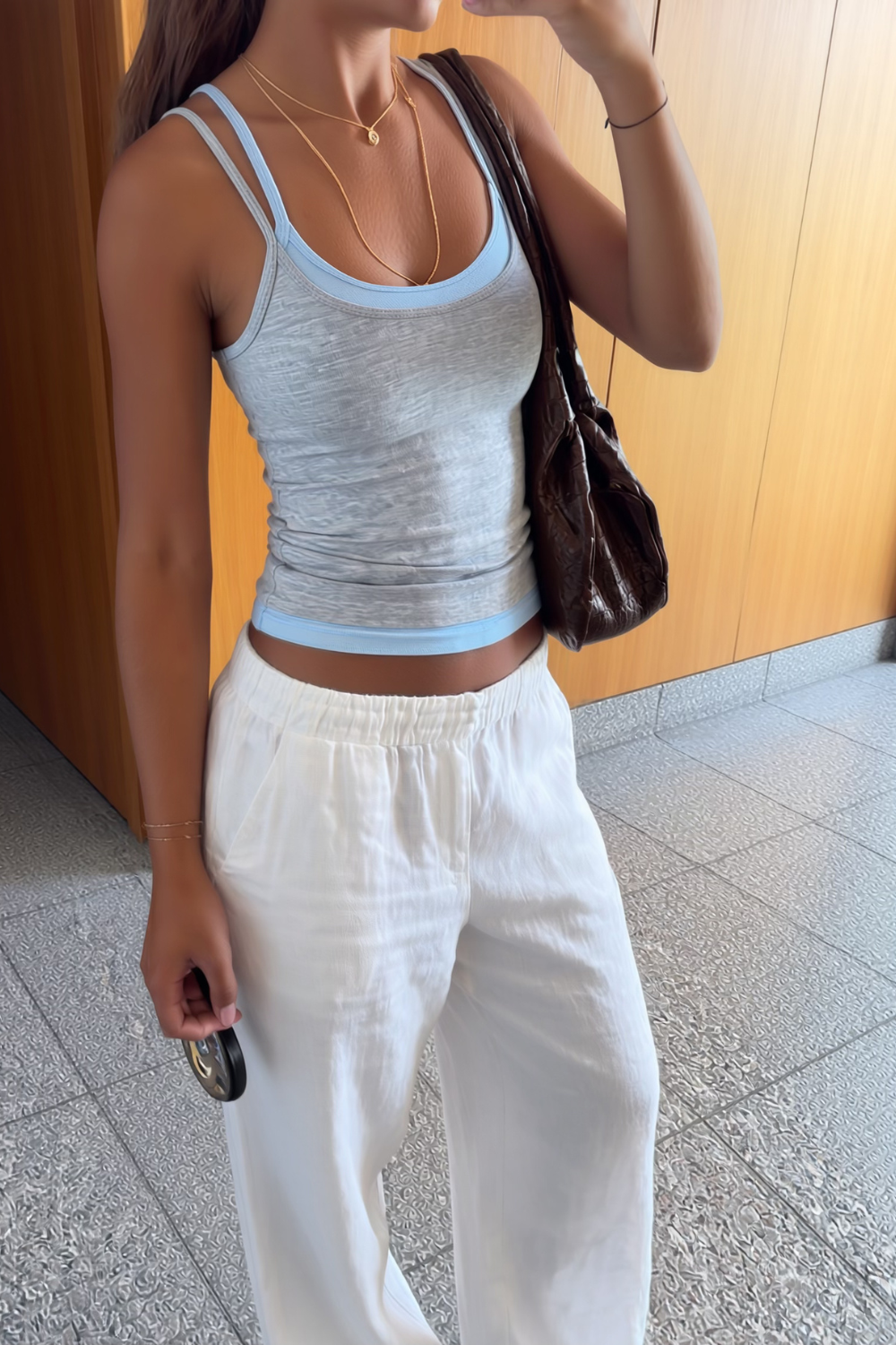 Double Scoop Tank - Grey & Blue