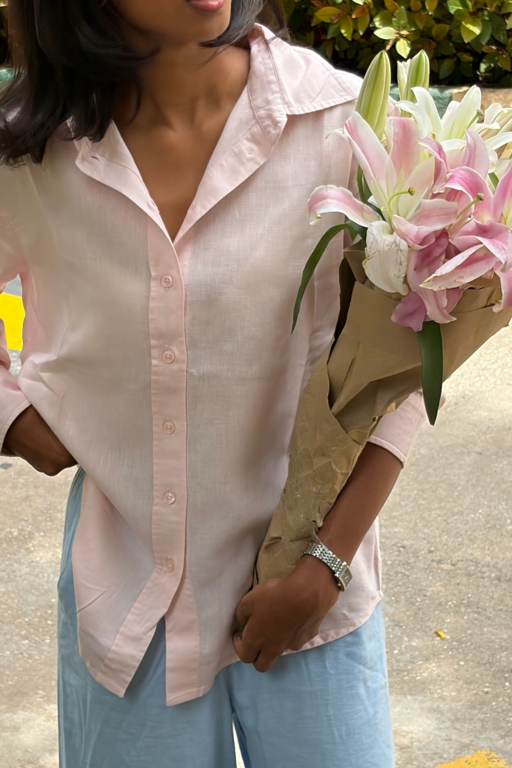 Farmer’s Market Linen Shirt - Pink