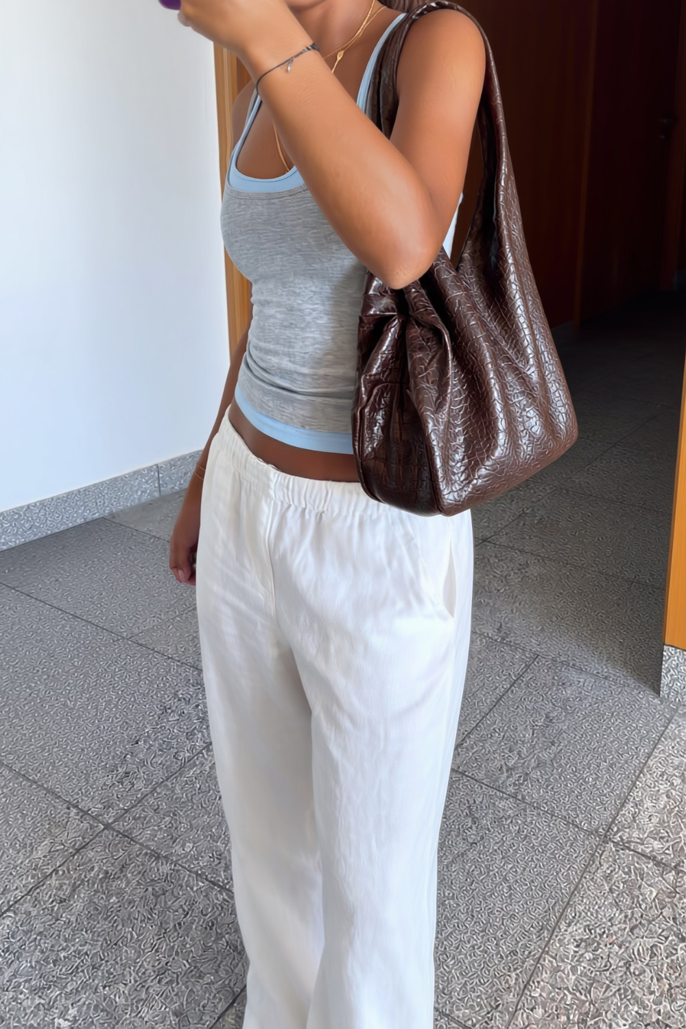Double Scoop Tank - Grey & Blue