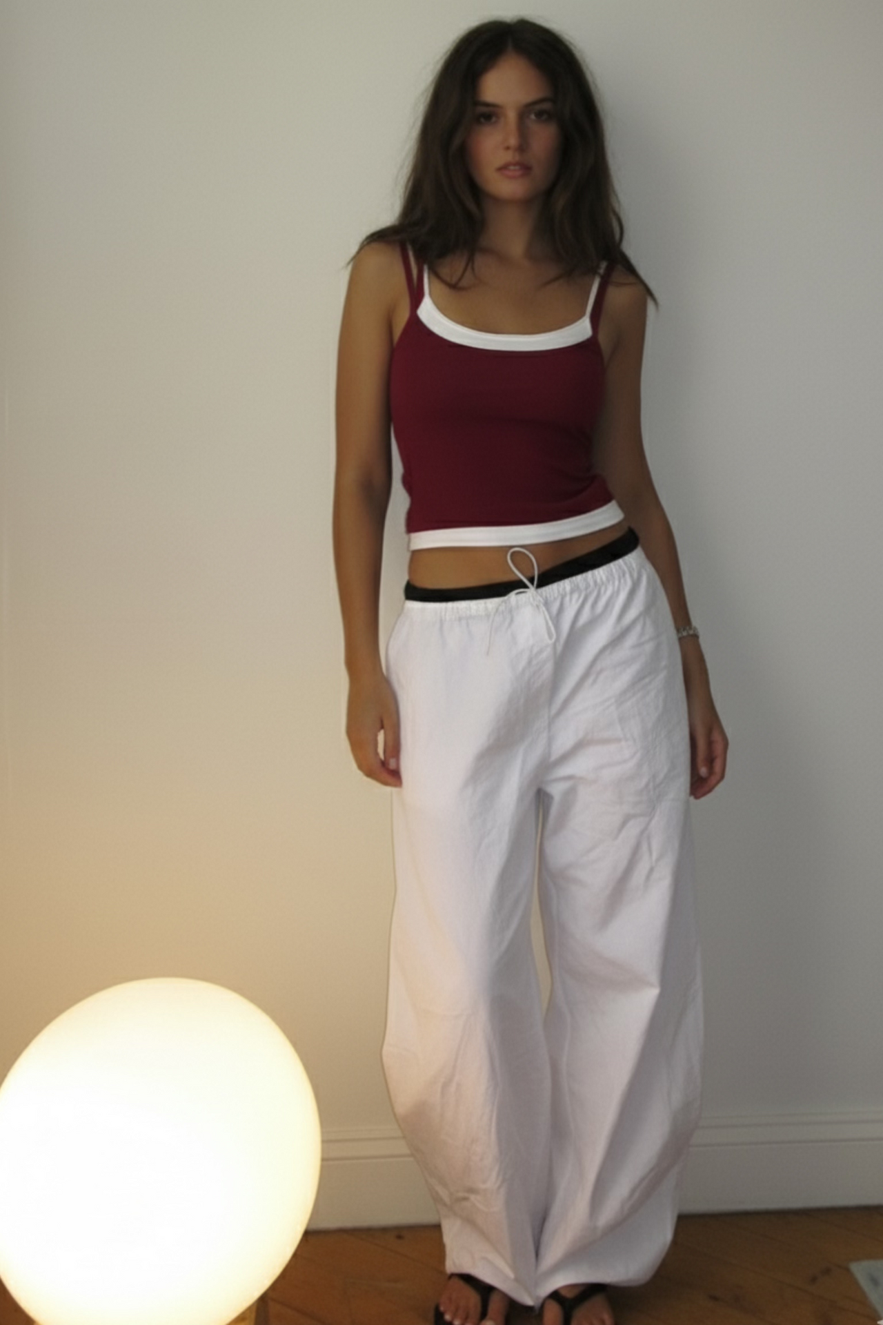 Double Scoop Tank - Maroon and White