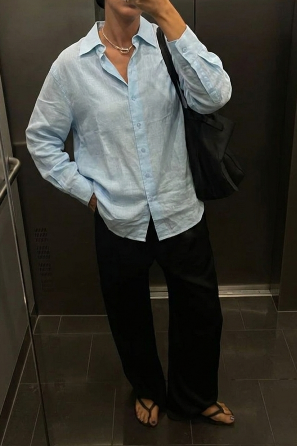 Farmer’s Market Linen Shirt - Sky Blue
