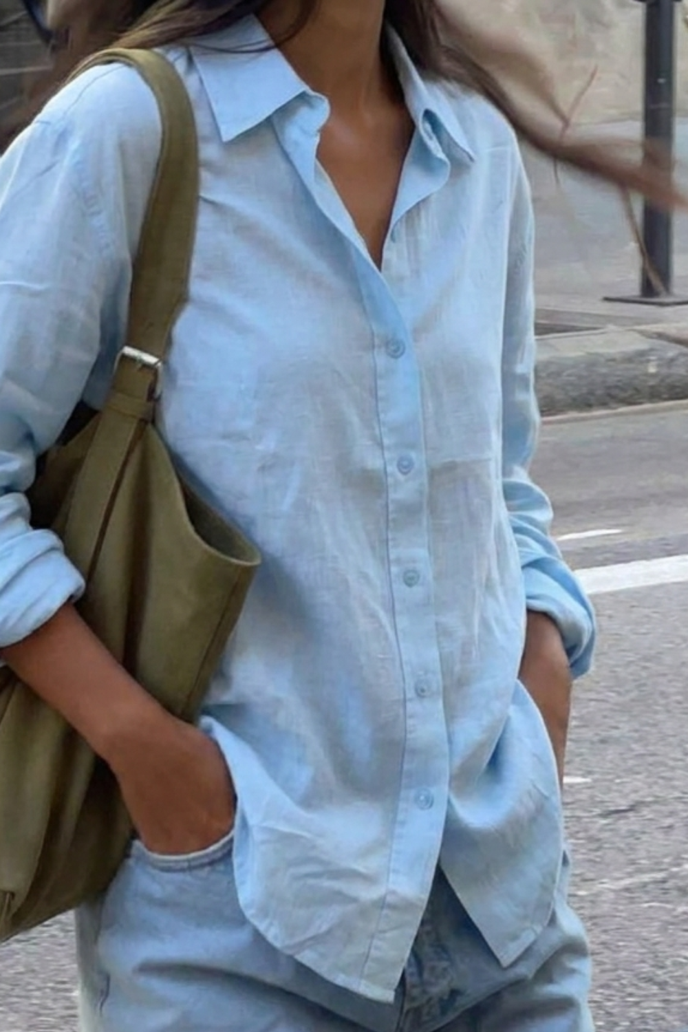 Farmer’s Market Linen Shirt - Sky Blue