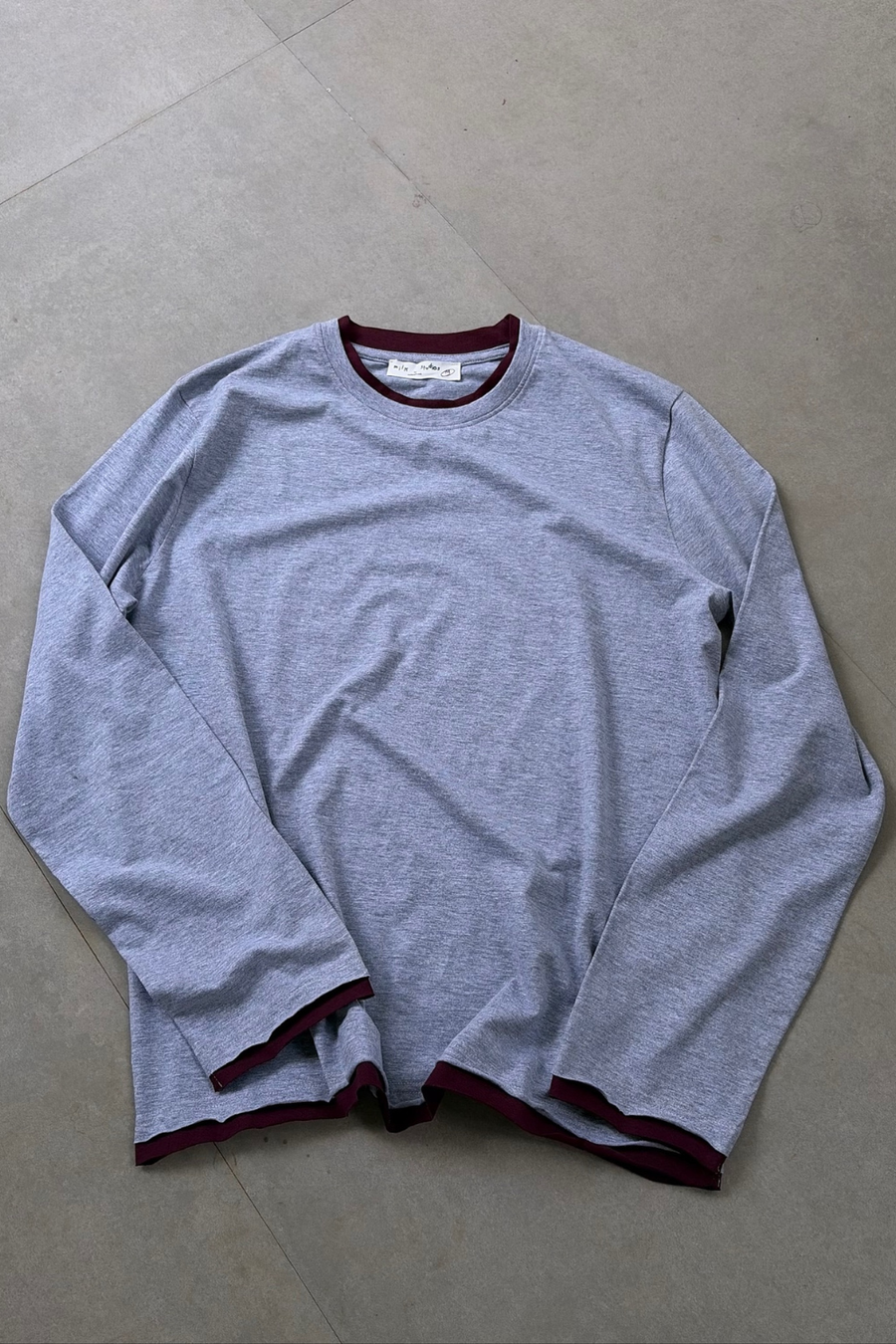 The layered full sleeve - Grey & Maroon alternate view