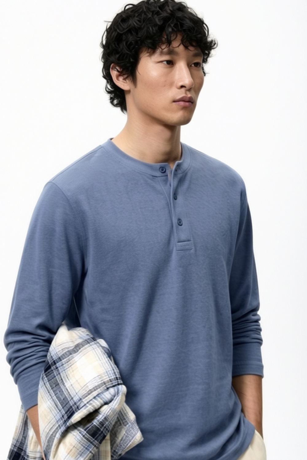 Dock Side Henley - Steel Blue