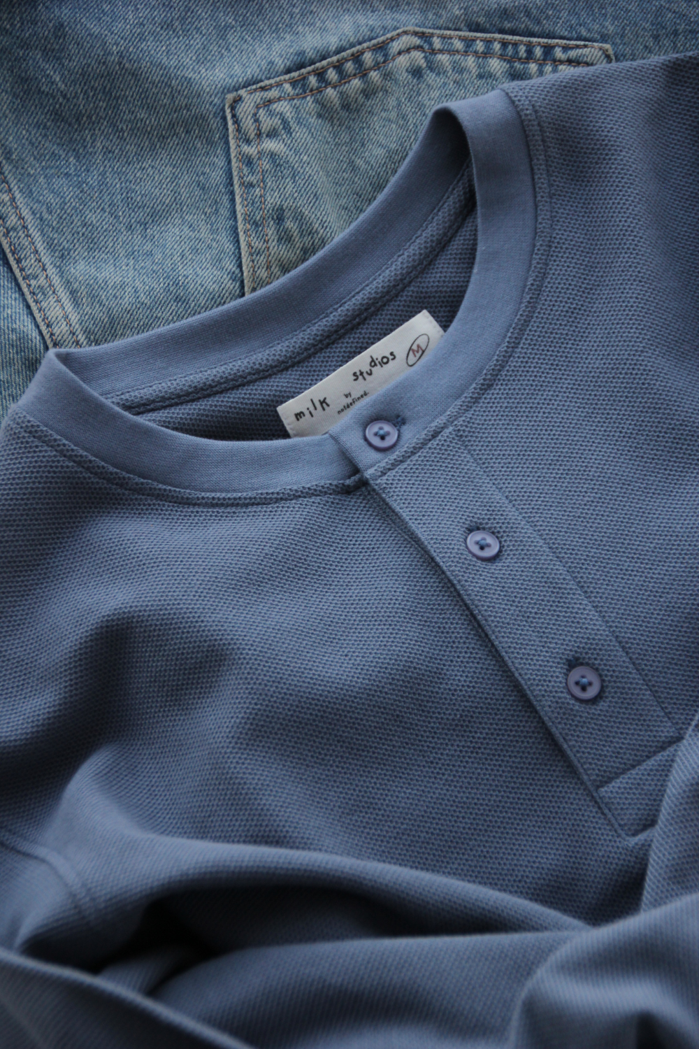 Dock Side Henley - Steel Blue