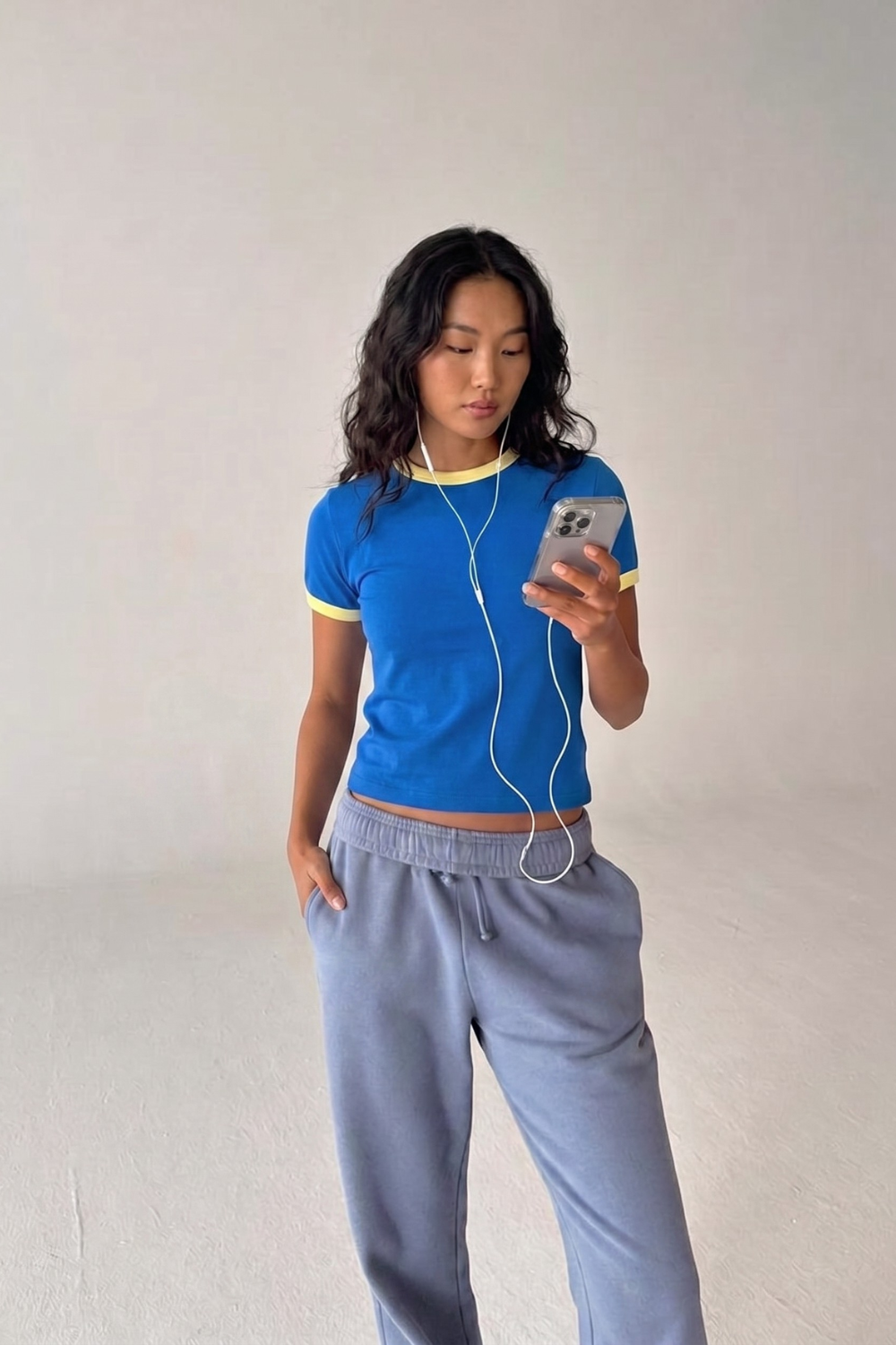 Gelato Shop Ringer Tee - Blueberry