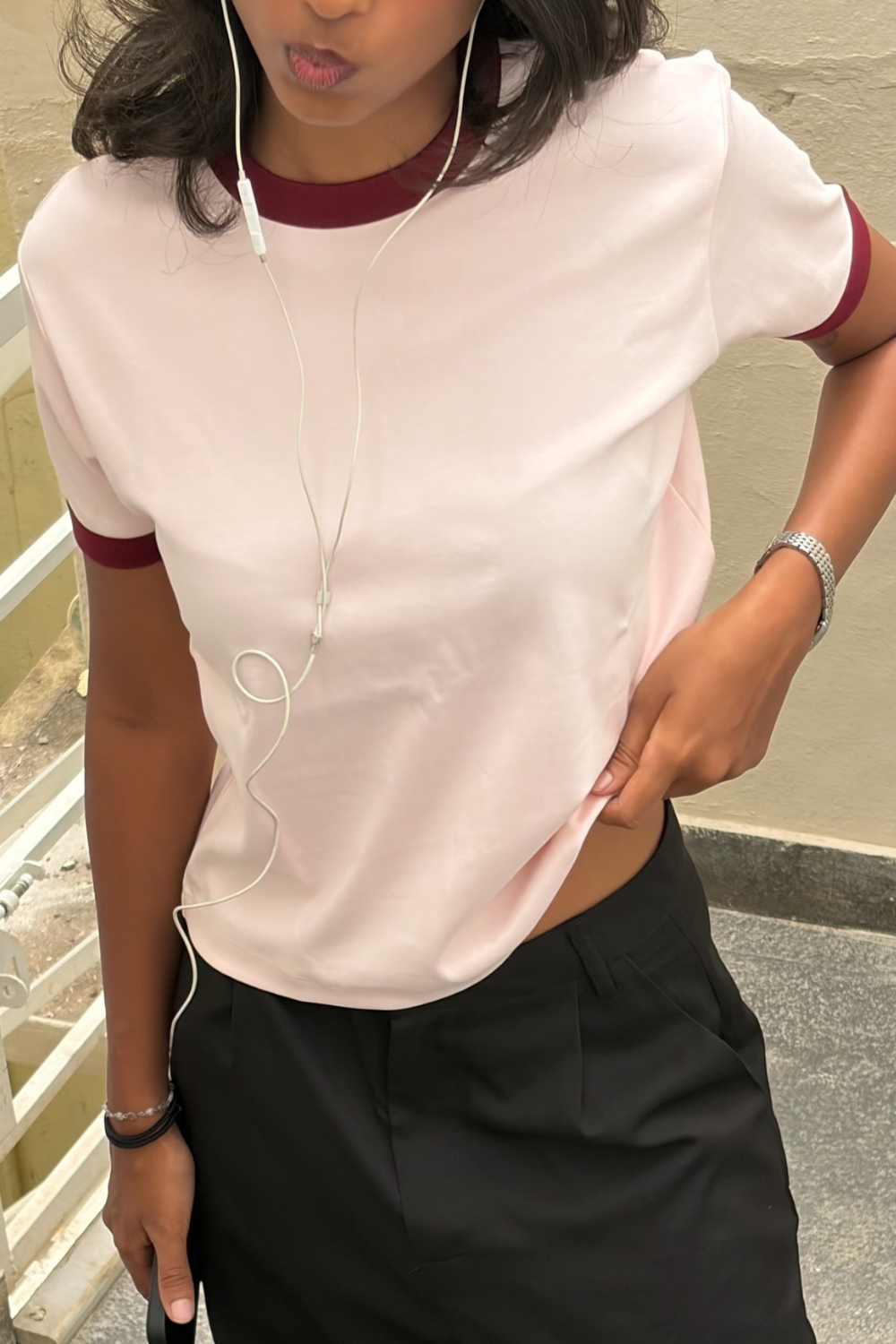 Gelato Shop Ringer Tee - Strawberry
