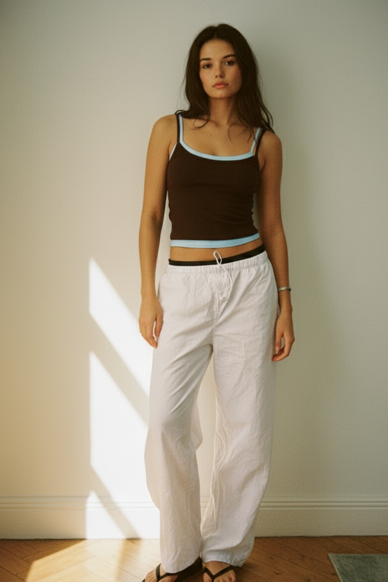 Double Scoop Tank - Brown and Blue