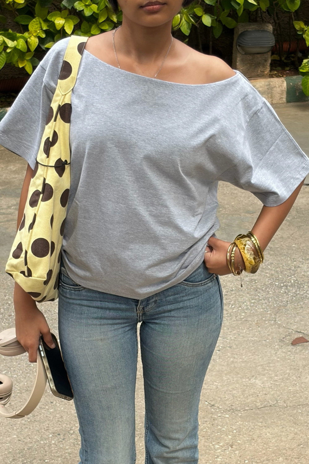 Late Checkout Off Shoulder Grey