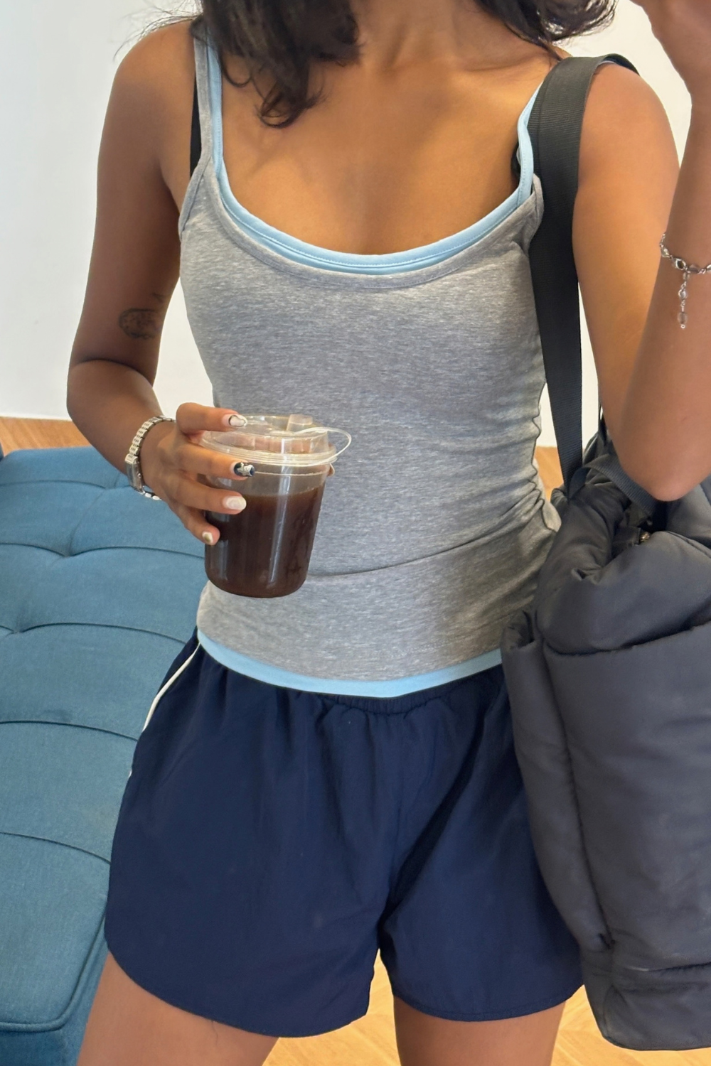 Double Scoop Tank - Grey & Blue