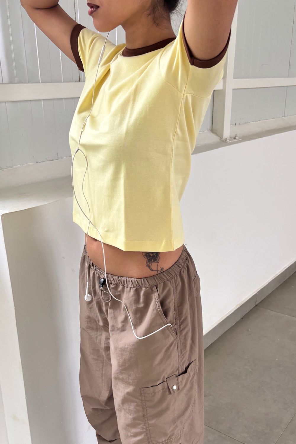 Gelato Shop Ringer Tee - Lemon