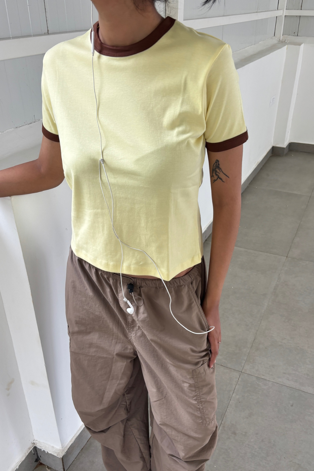 Gelato Shop Ringer Tee - Lemon