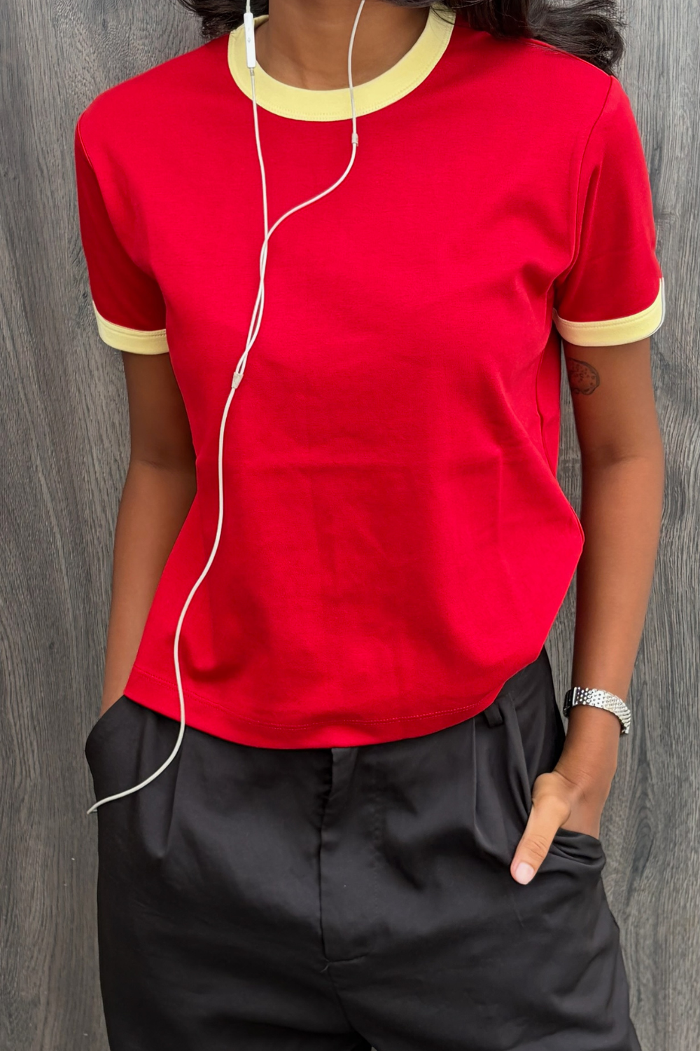 Gelato Shop Ringer Tee - Cherry