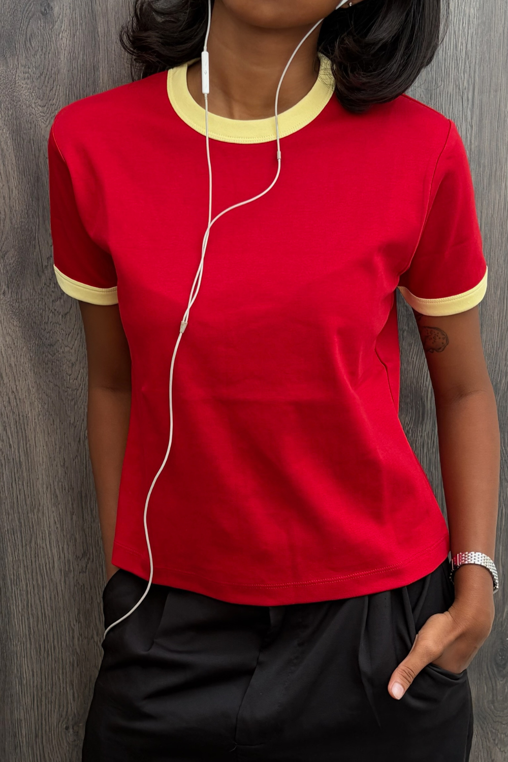 Gelato Shop Ringer Tee - Cherry