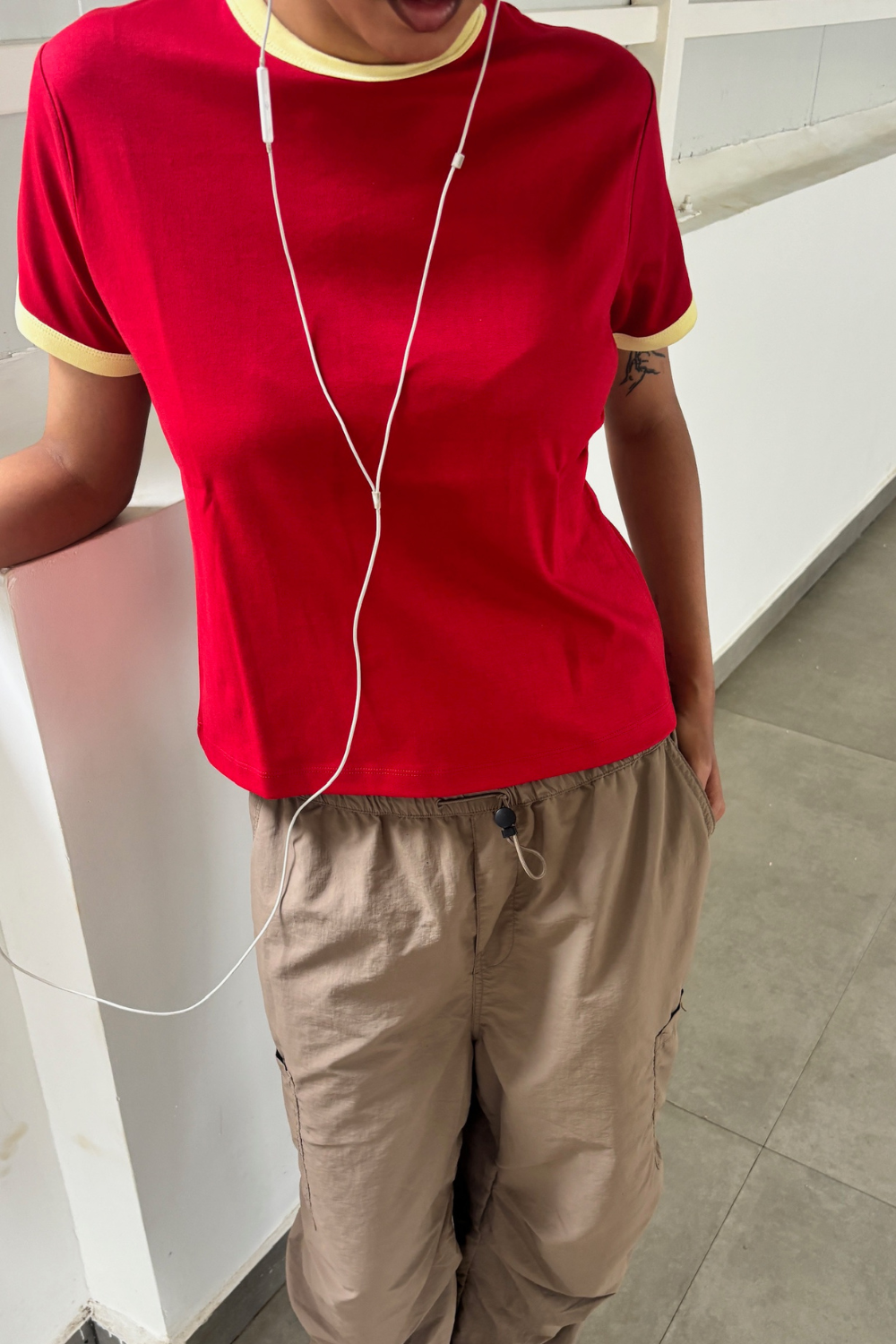 Gelato Shop Ringer Tee - Cherry