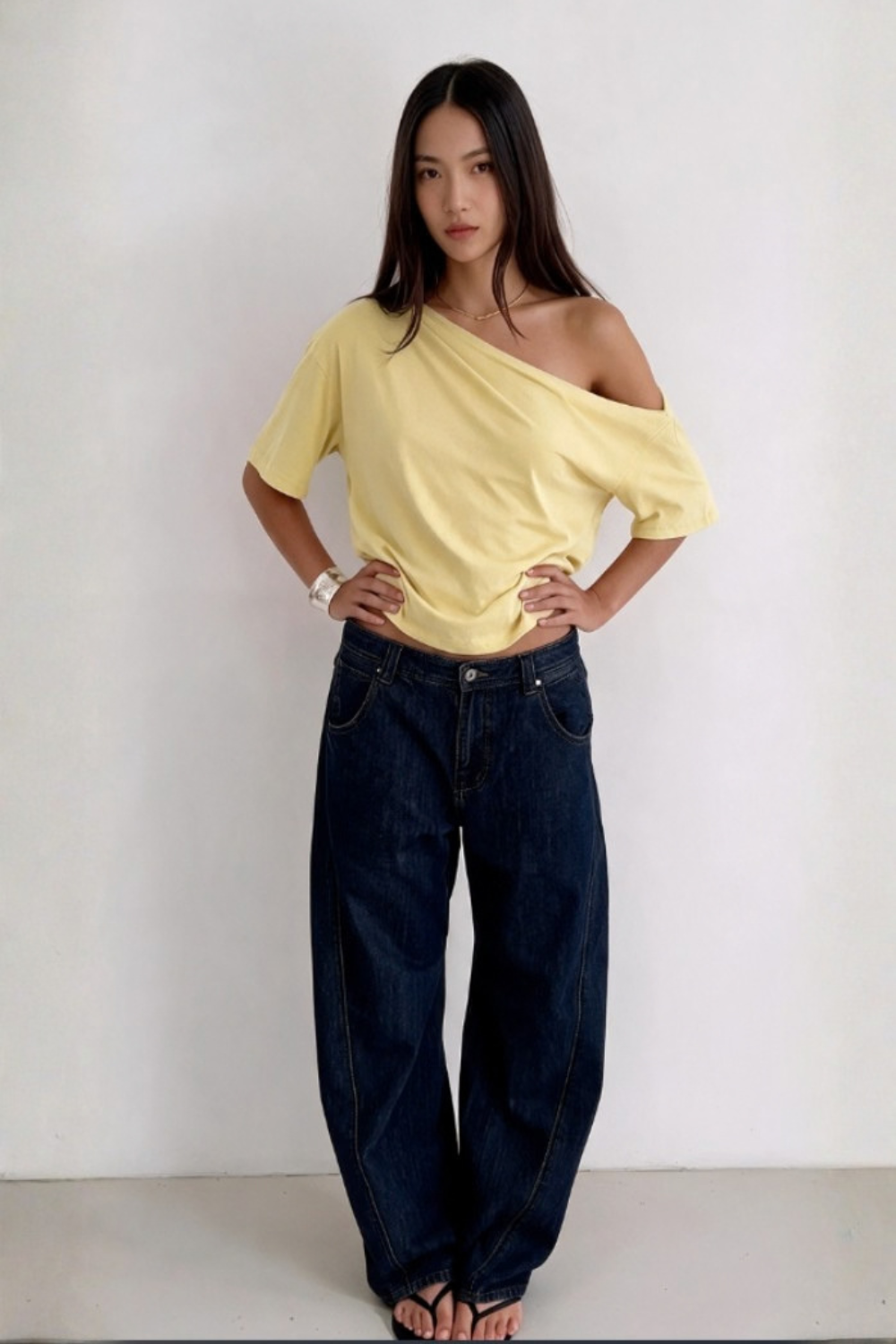 Late Checkout Off Shoulder Butter Yellow
