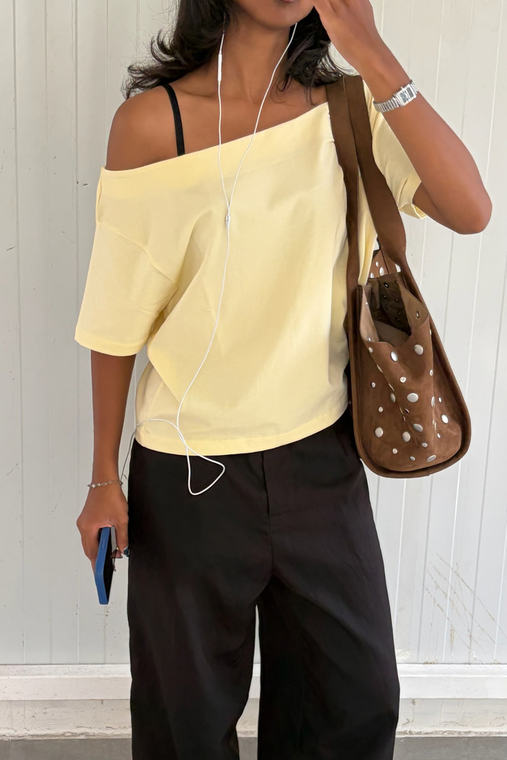 Late Checkout Off Shoulder Butter Yellow