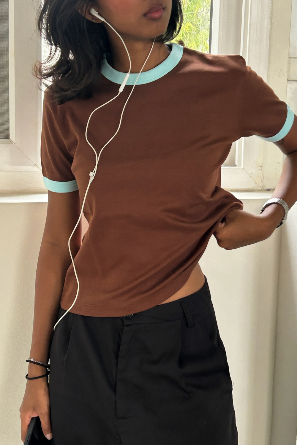 Gelato Shop Ringer Tee - Chocolate