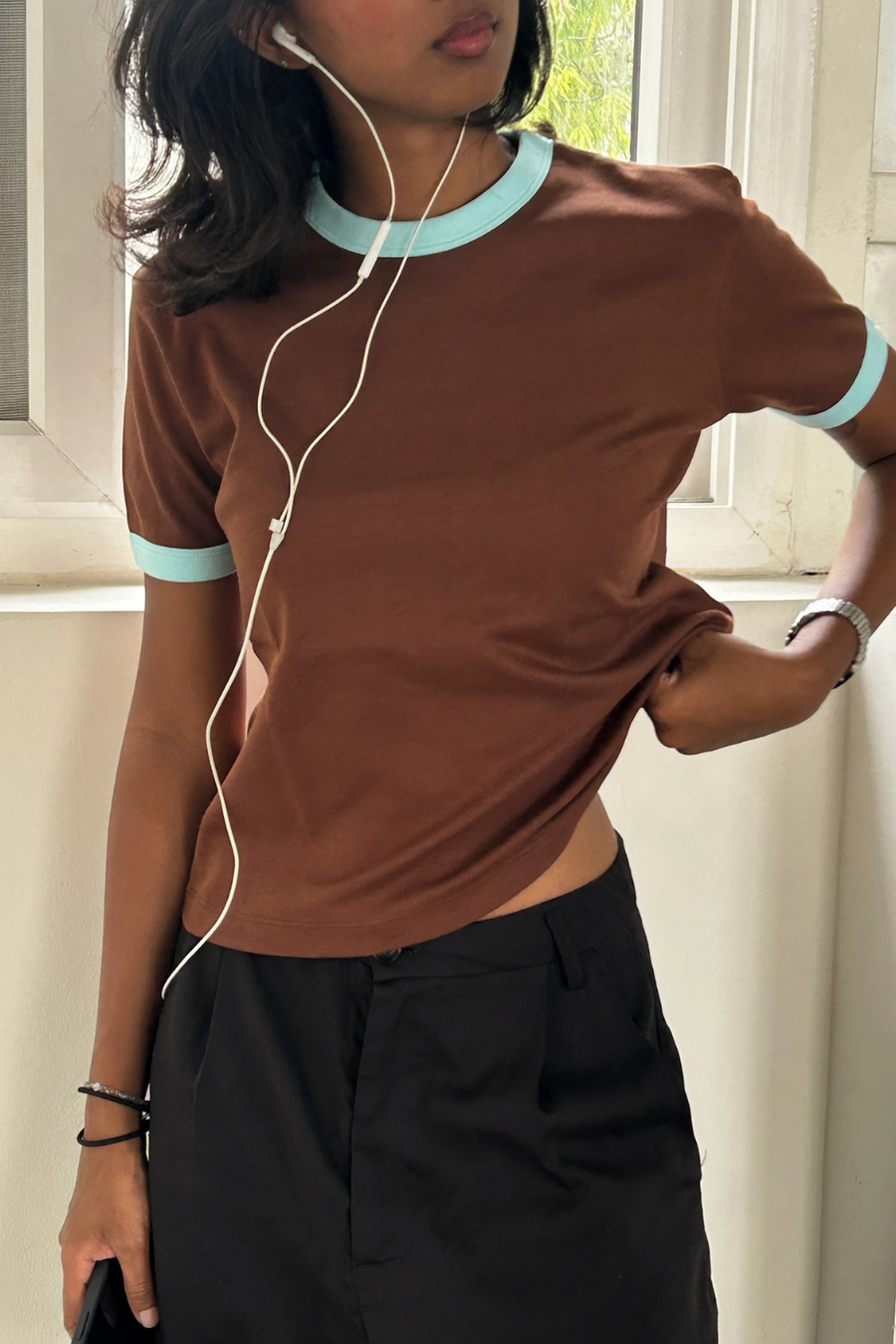 Gelato Shop Ringer Tee - Chocolate alternate view