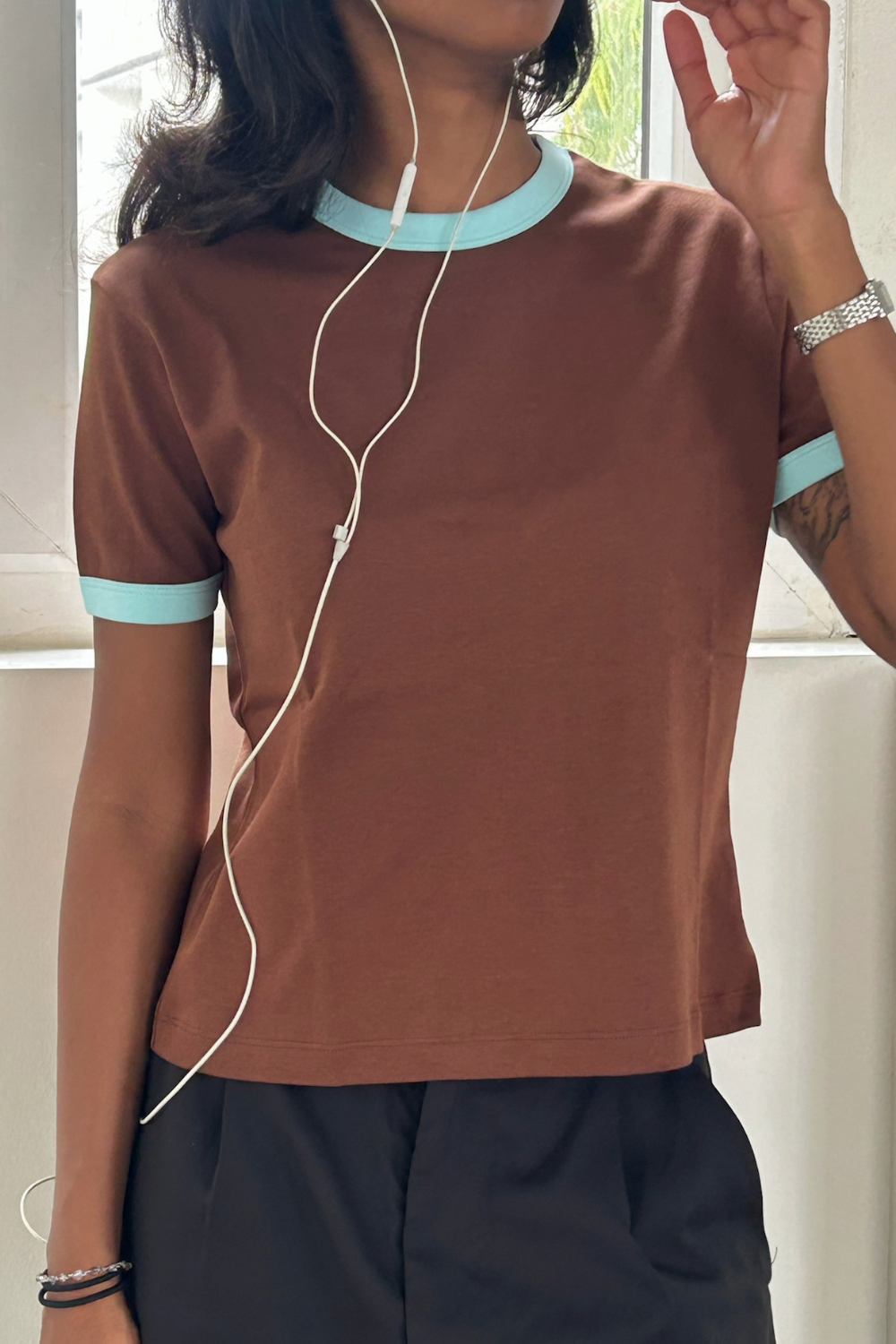 Gelato Shop Ringer Tee - Chocolate