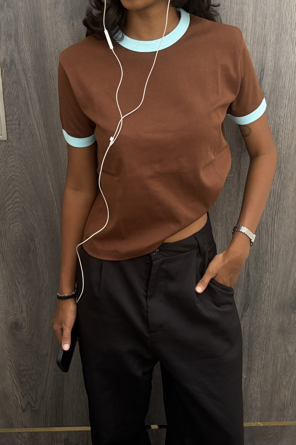 Gelato Shop Ringer Tee - Chocolate