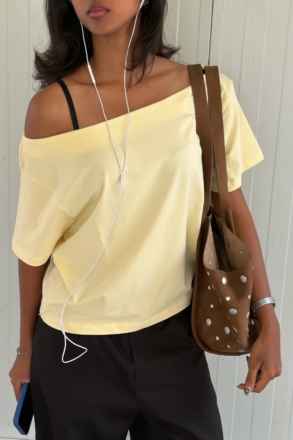 Late Checkout Off Shoulder Butter Yellow
