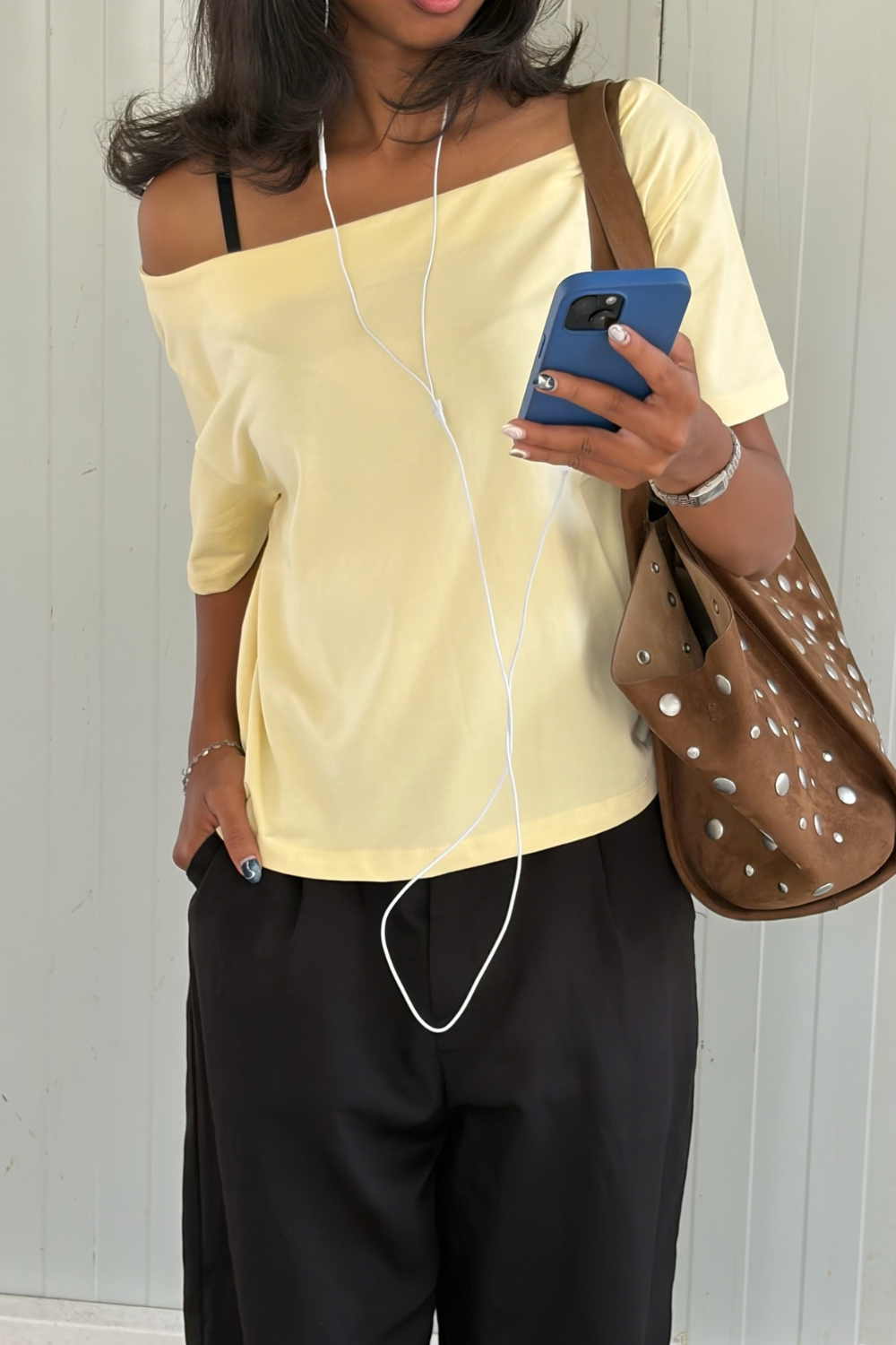 Late Checkout Off Shoulder Butter Yellow