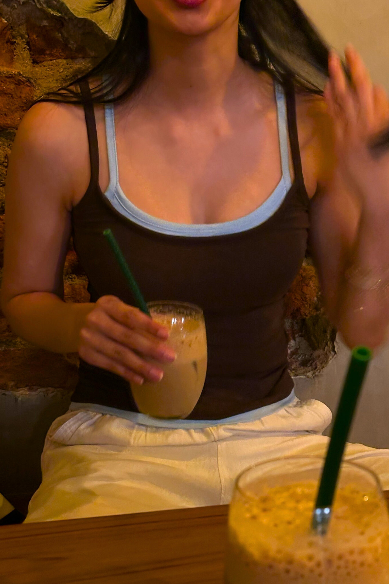 Double Scoop Tank - Brown and Blue