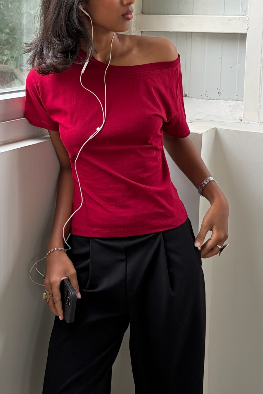 Off the Record -  Red Off Shoulder alternate view