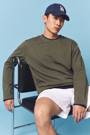 The layered full sleeve - Olive & Navy