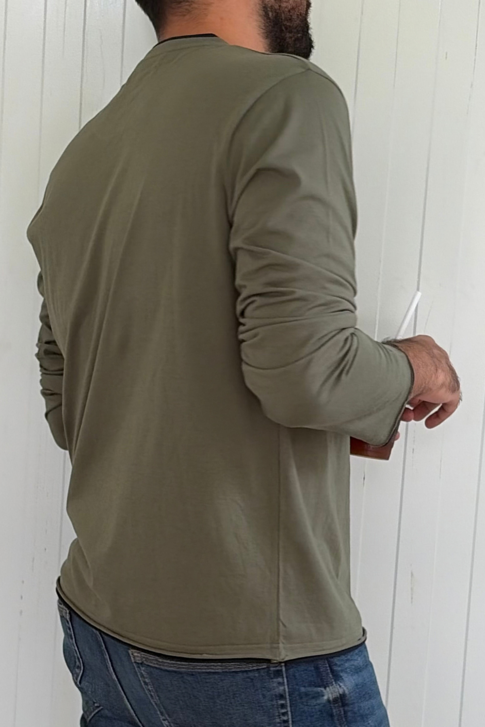 The layered full sleeve - Olive & Navy