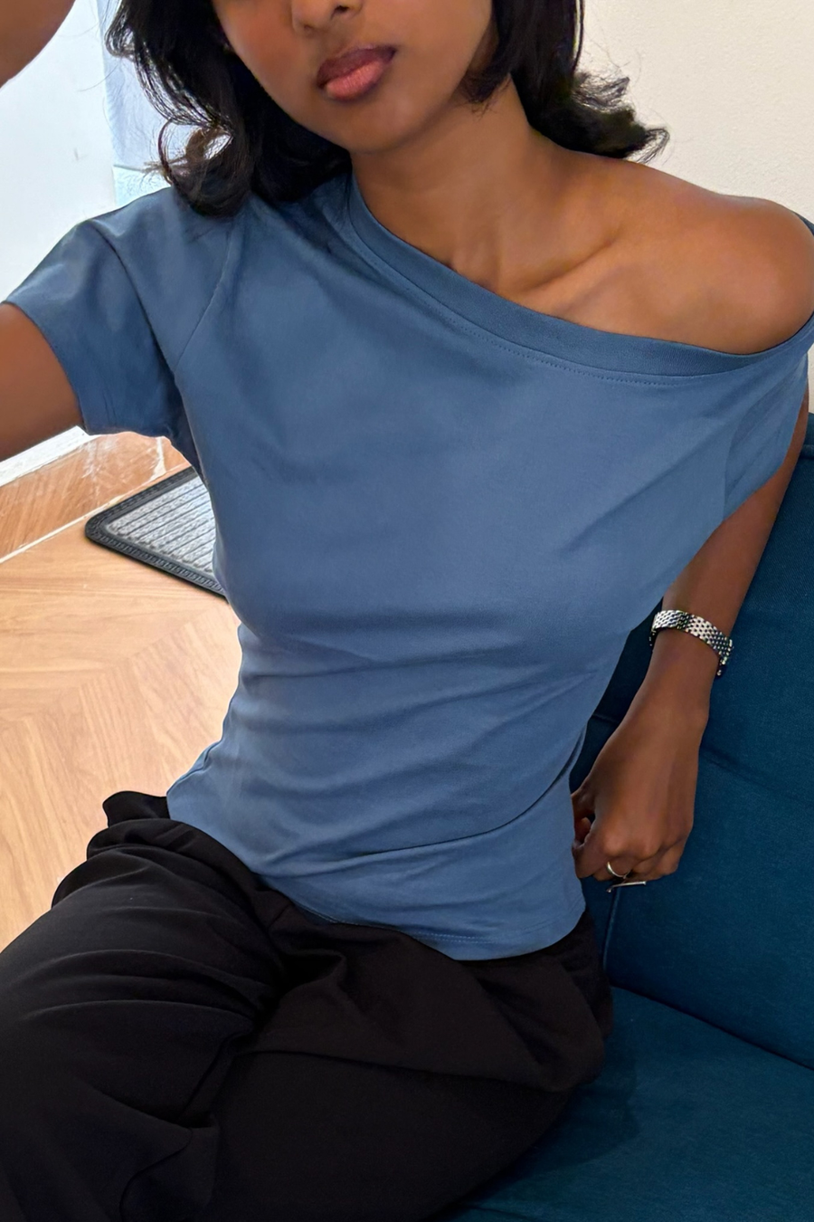 Off The Record Blue Off Shoulder alternate view