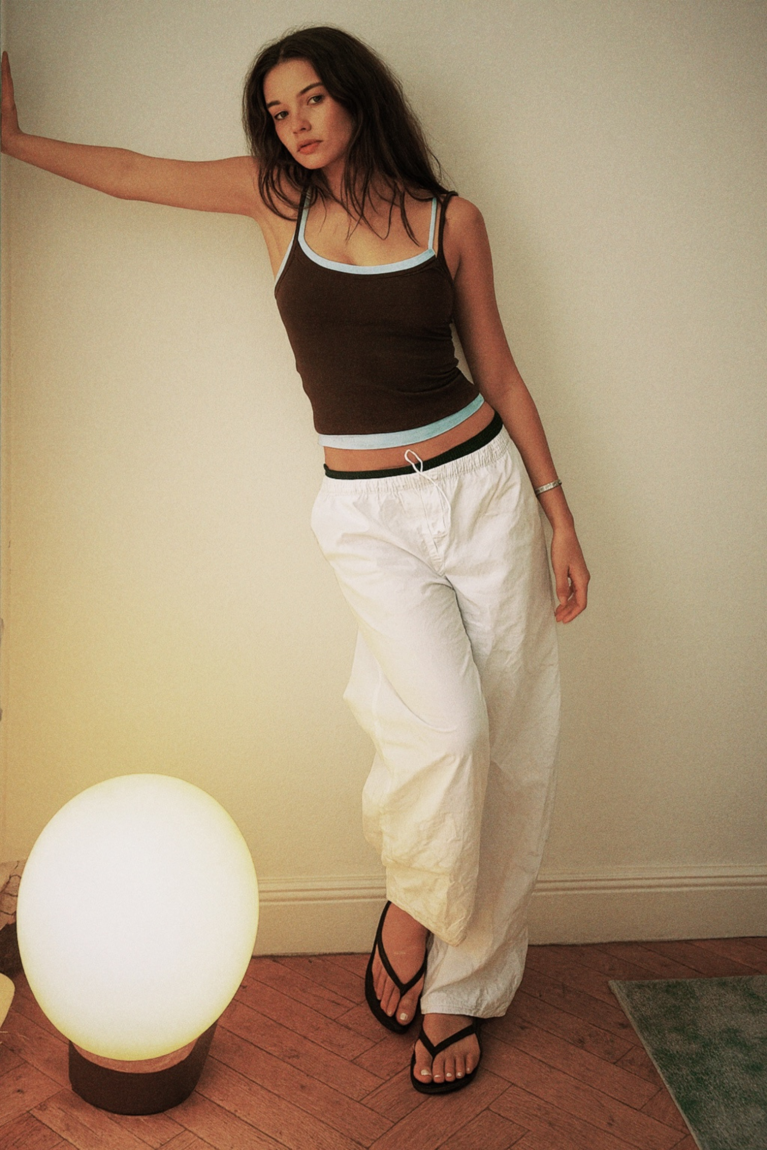 Double Scoop Tank - Brown and Blue