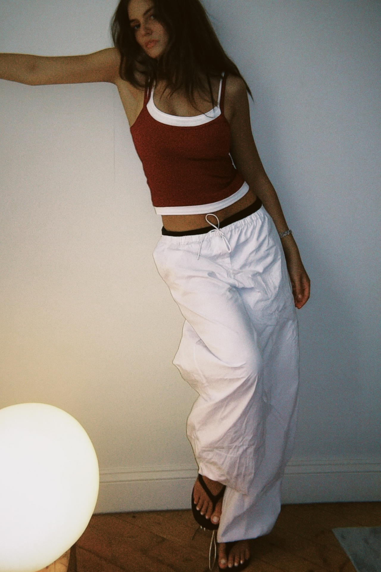 Double Scoop Tank - Maroon and White