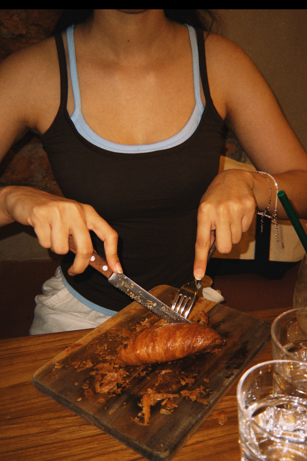 Double Scoop Tank - Brown and Blue